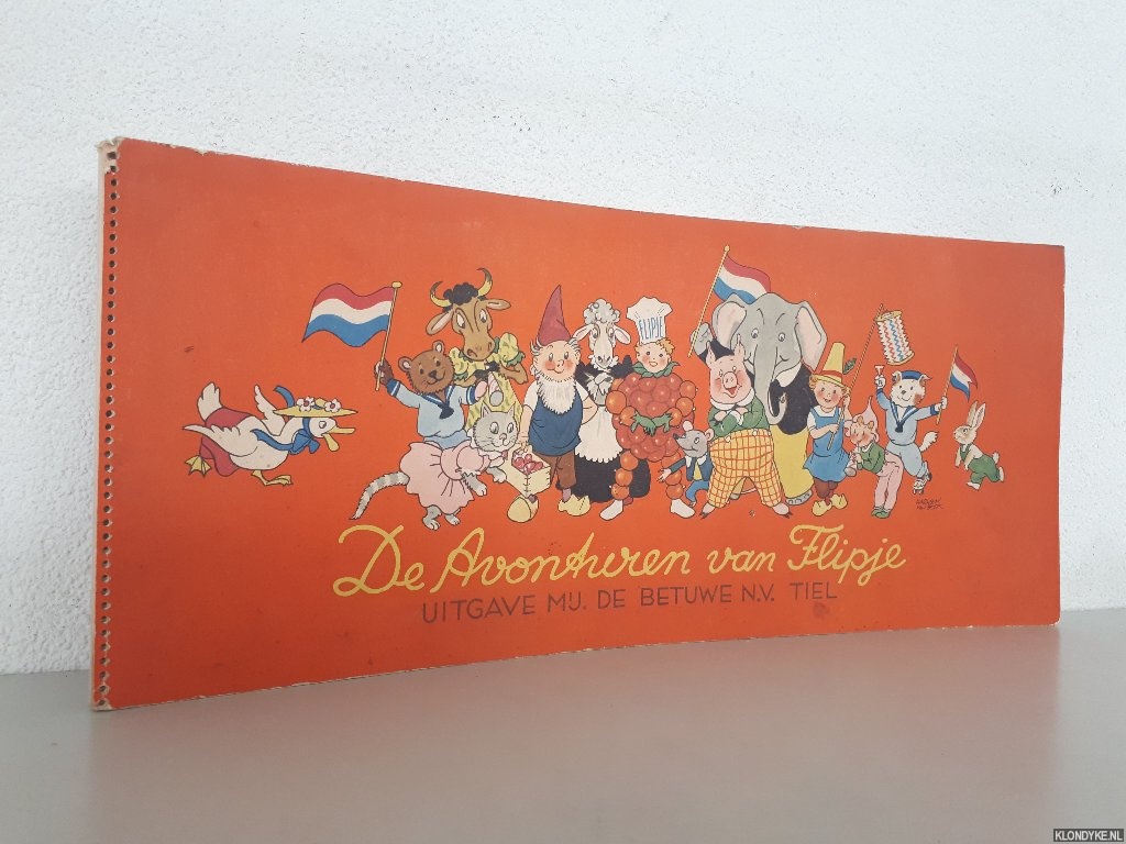 Harmsen van der Beek, E.M. ten (tekeningen) - De Avonturen van Flipje: het Fruitbaasje van Tiel: een album voor het verzamelen van de Betuwe-films, voorafgegaan door een vertelling van Flipjes prilste jeugd bij de kabouters en hoe hij in Dierenland kwam naar teekeningen van E.M. ten Harmsen v.d. Beek
