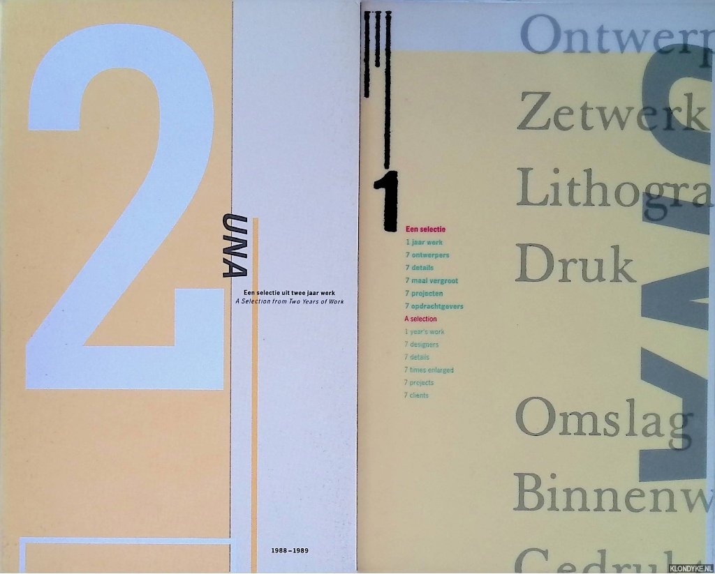 Hoeb, Henk - en anderen - 1) Een selectie, 1 jaar werk, 7 ontwerpers, 7 details, 7 maal vergroot, 7 projecten, 7 opdrachtgevers; 2) Una: een selectie uit twee jaar werk (2 delen)