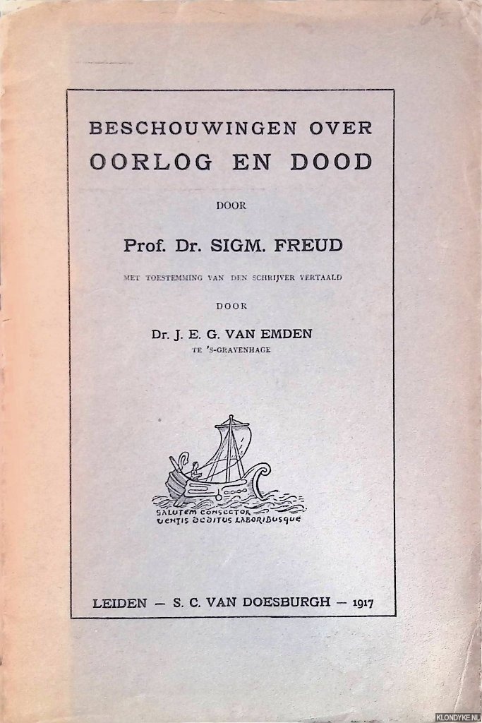Freud, Prof.Dr. Sigm. - Beschouwingen over oorlog en dood