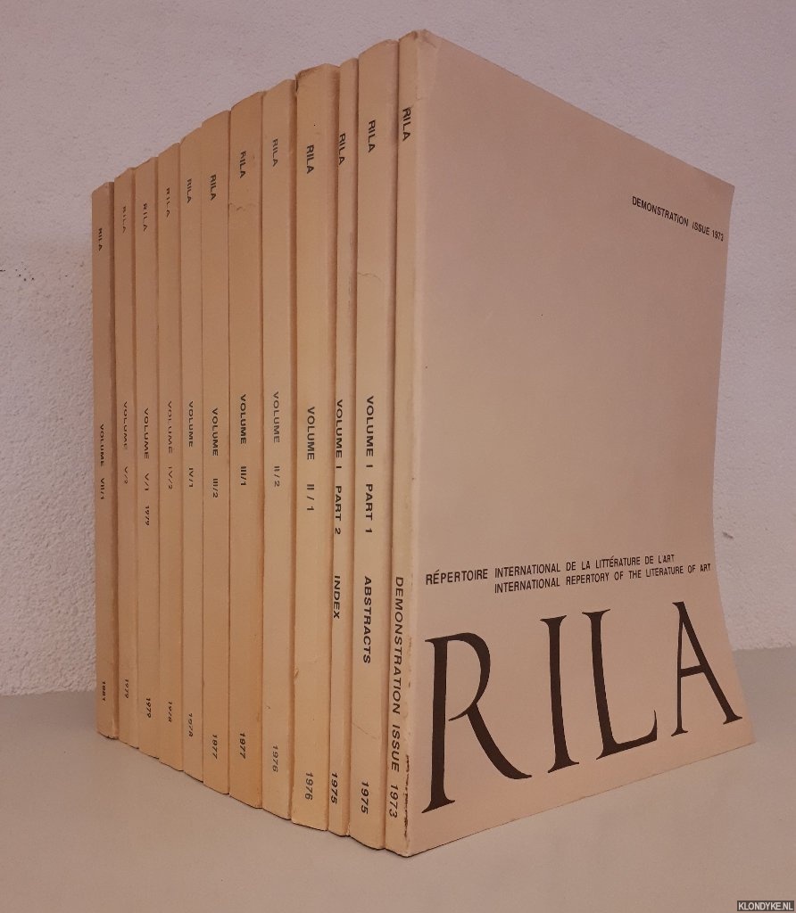 Haas, Verena (editor) - and others - RILA: International Repertory of the Literature of Art (12 issues)