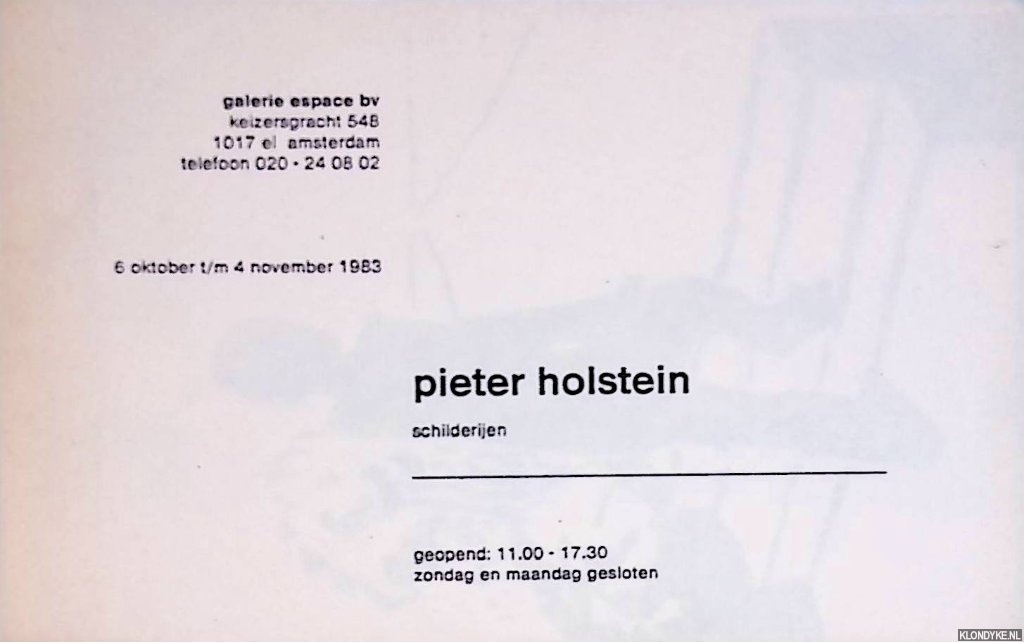 Holstein, Pieter - Pieter Holstein: schilderijen