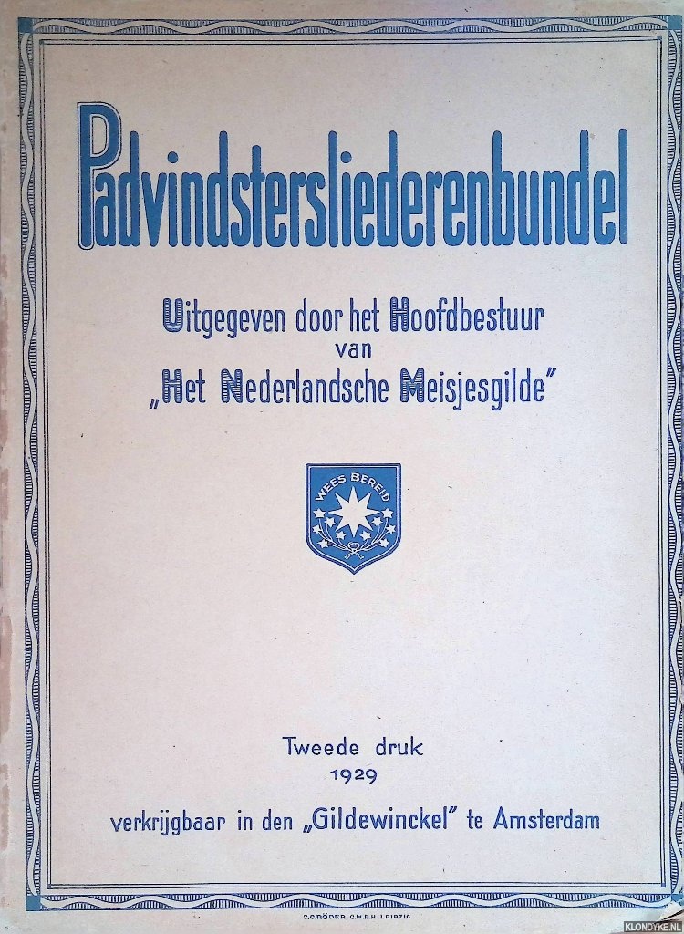 Het Nederlandsche Meisjesgilde - Padvinstersliederenbundel