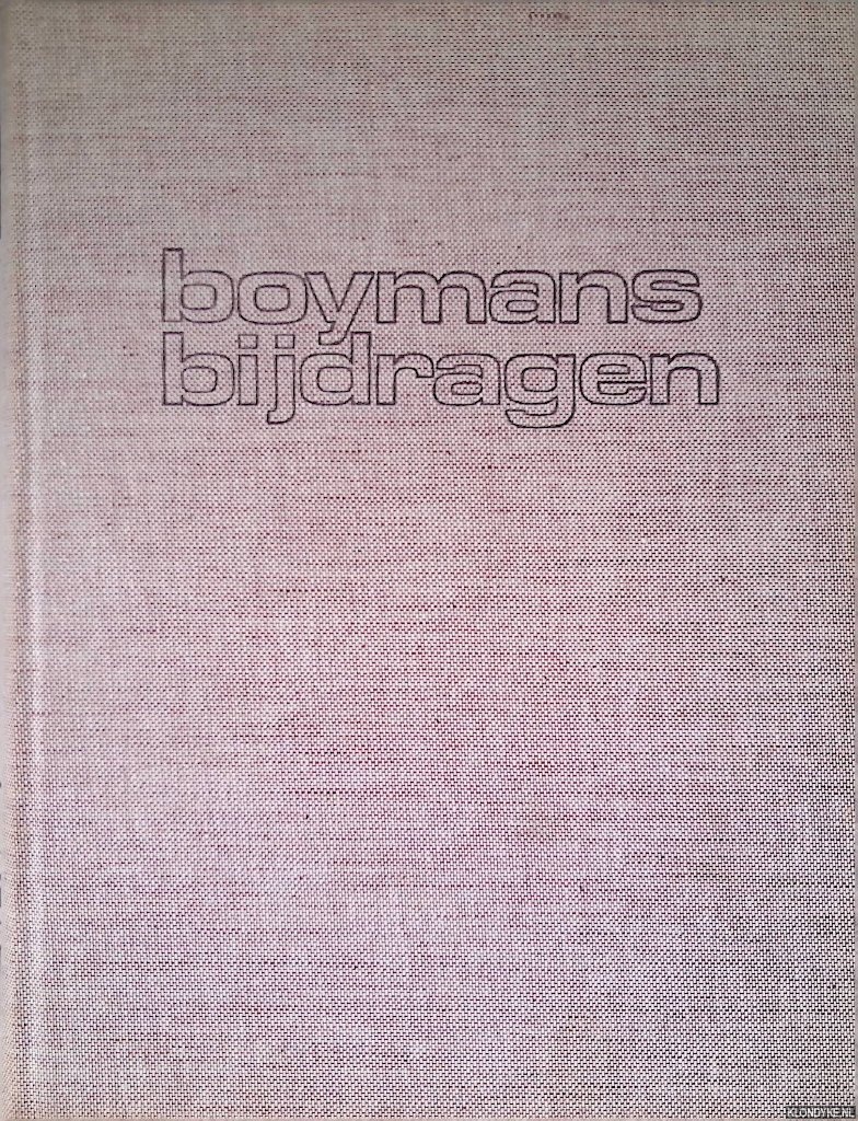 Ebbinge Wubben, J.C. - Boymans bijdragen