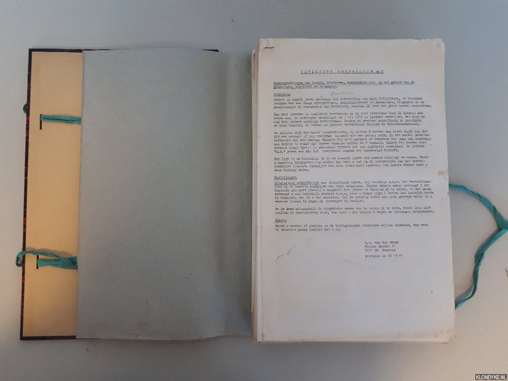 Steur, A.G. van der - 9x oude verkoopcatalogus