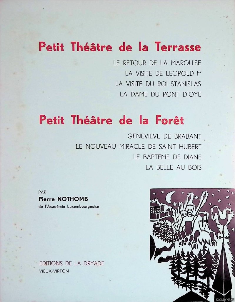 Nothomb, Pierre - Petit Thatre de la Terrasse; Petit Thatre de la Fort