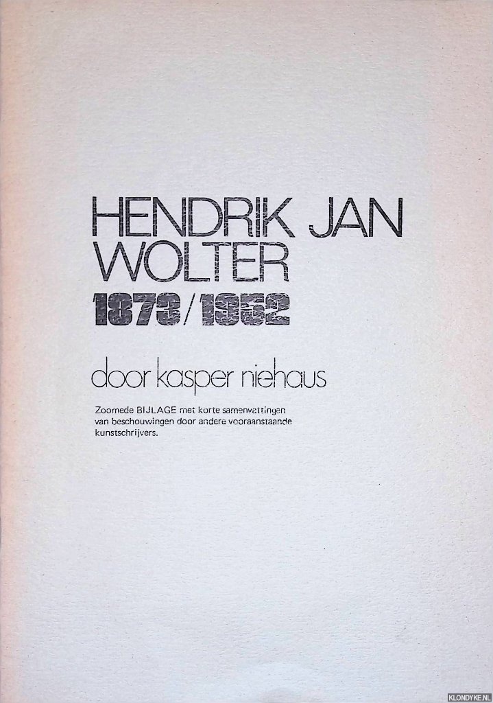 Niehaus, Kasper - Hendrik Jan Wolter 1873/1952