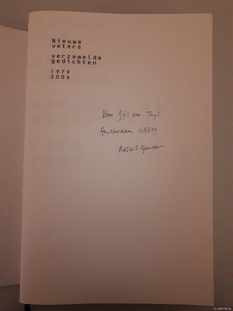 Anker, Robert - Nieuwe veters. Verzamelde gedichten 1979-2006 *GESIGNEERD*