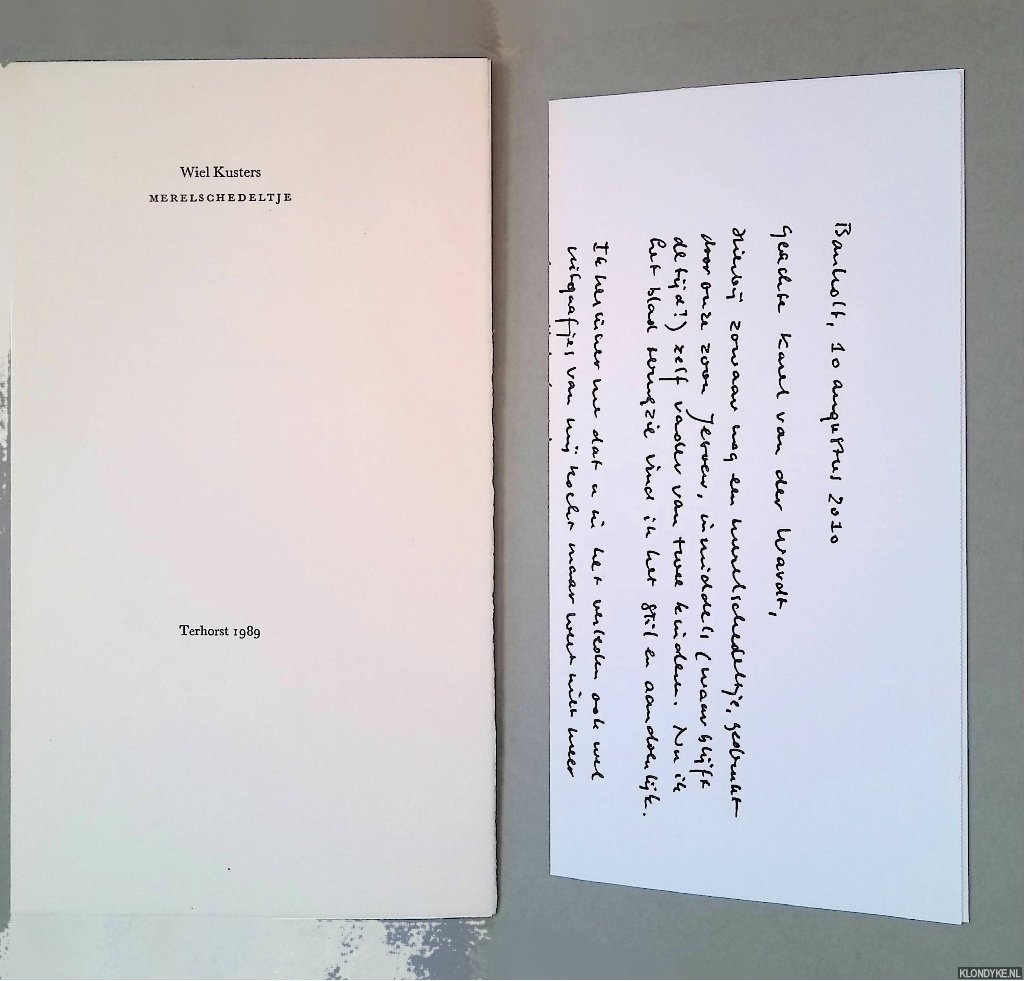 Kusters, Wiel - Merelschedeltje *met GESIGNEERDE brief*