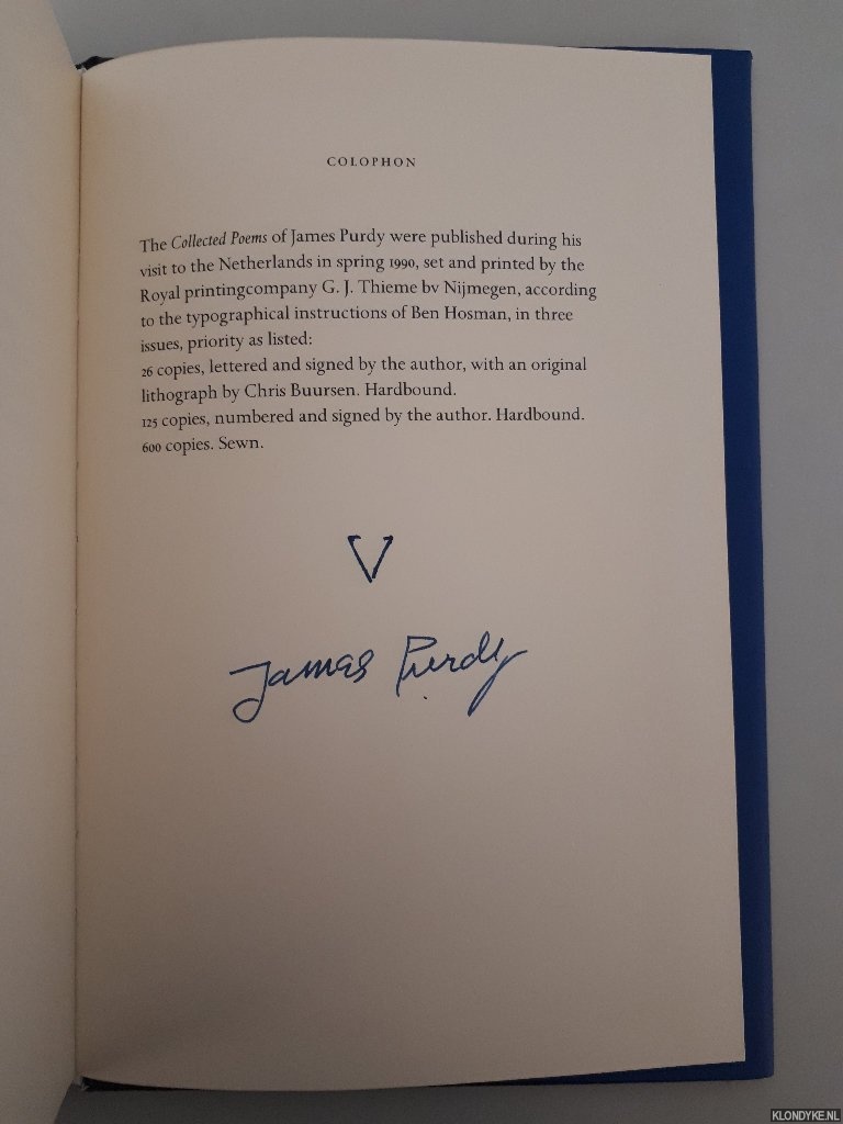 Purdy, James - Collected Poems *SIGNED*