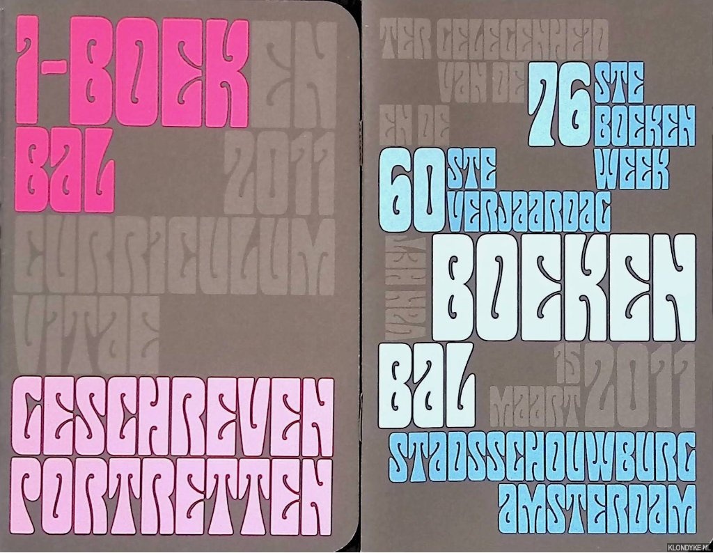 Roeskens, Jan (tekst) & Irma Boom (ontwerp) - Programma i-Boekenbal 2011 & Geschreven portretten