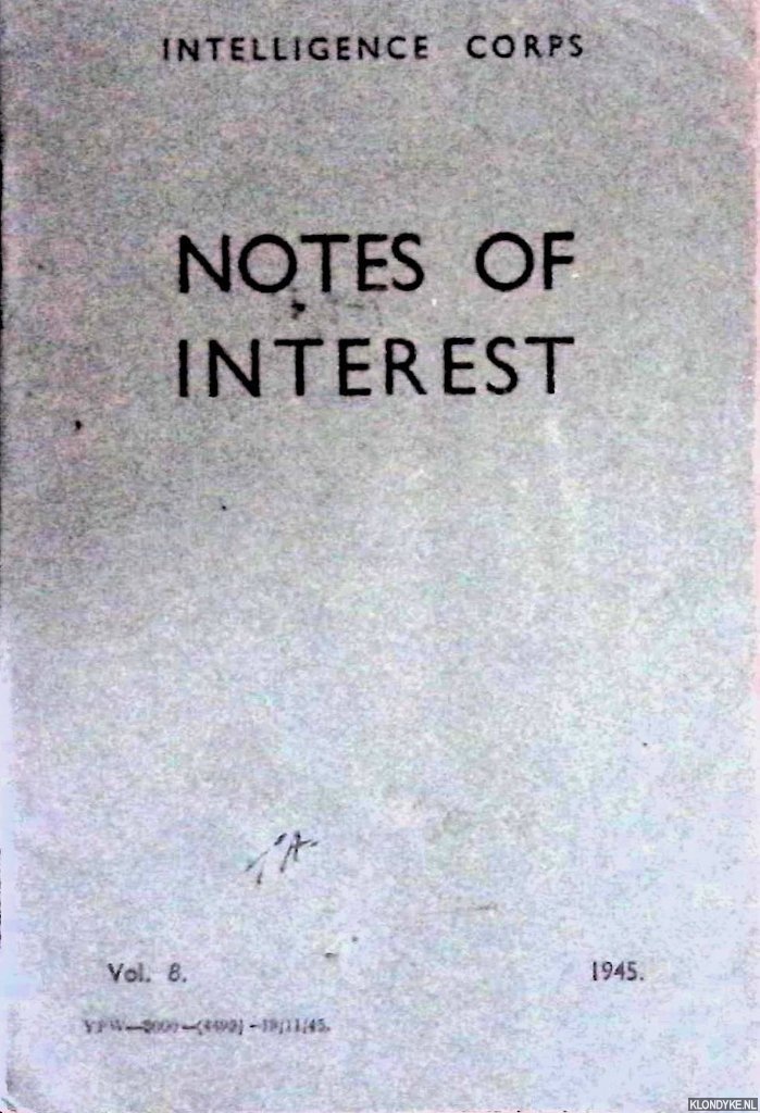 Intelligence Corps - Notes of Interest - Volume 8