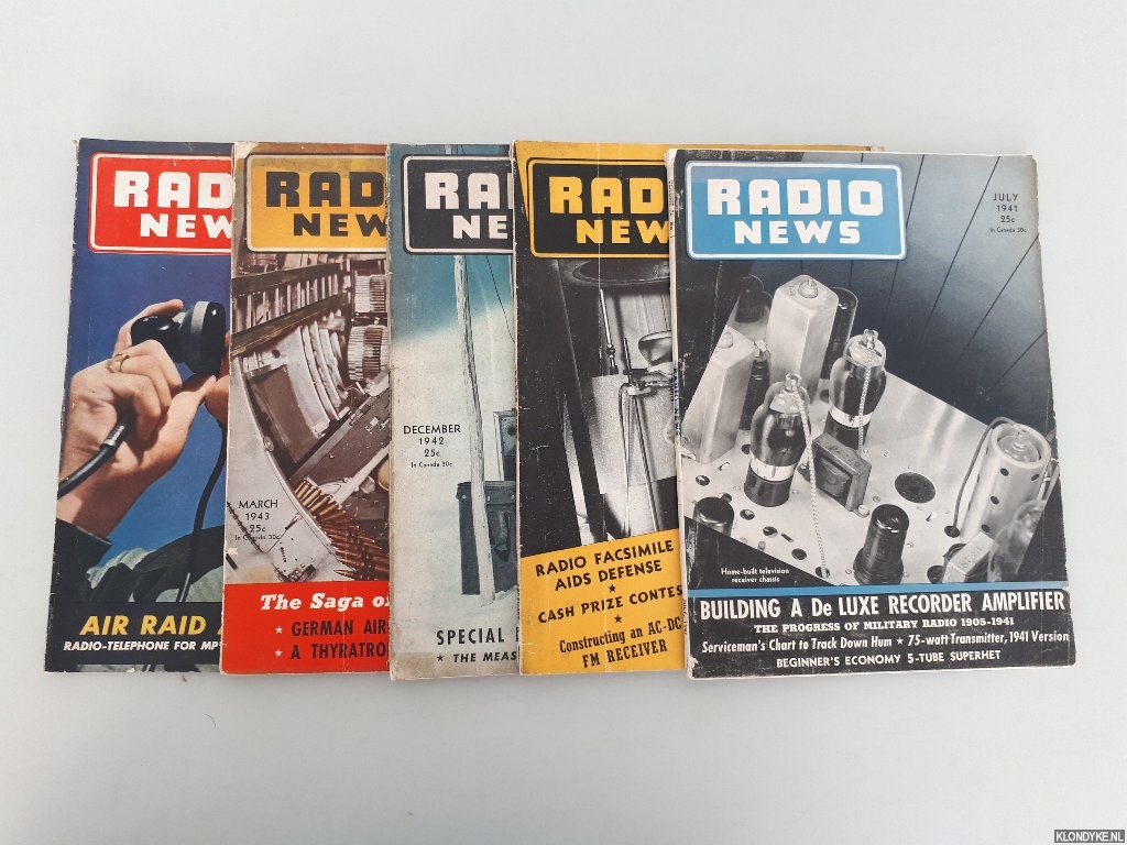 Read, Oliver - and others - Radio News: The Magazine for the radio amateur experimenter, serviceman & dealer 1941-1943 (5 issues)