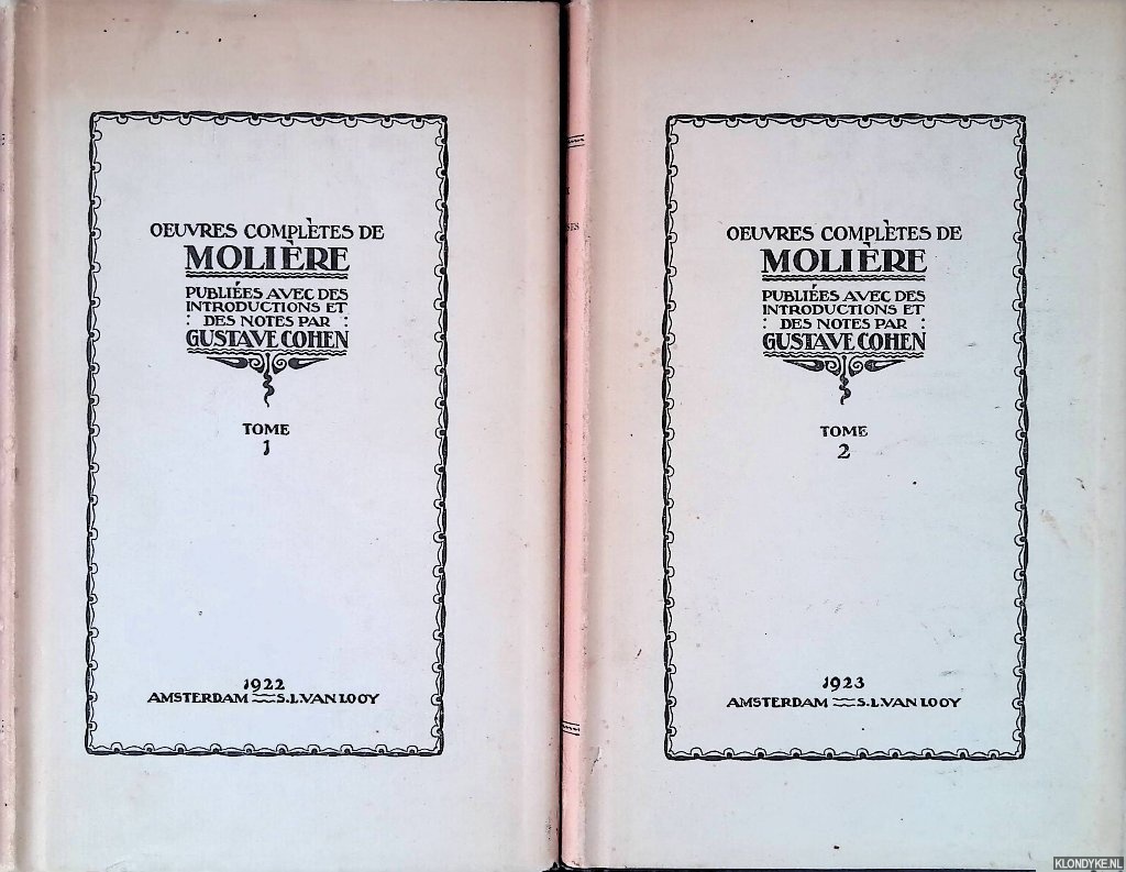 Molire & Gustave Cohen (publies avec des introductions et des notes par) - Oeuvres Completes de Molire (2 volumes)