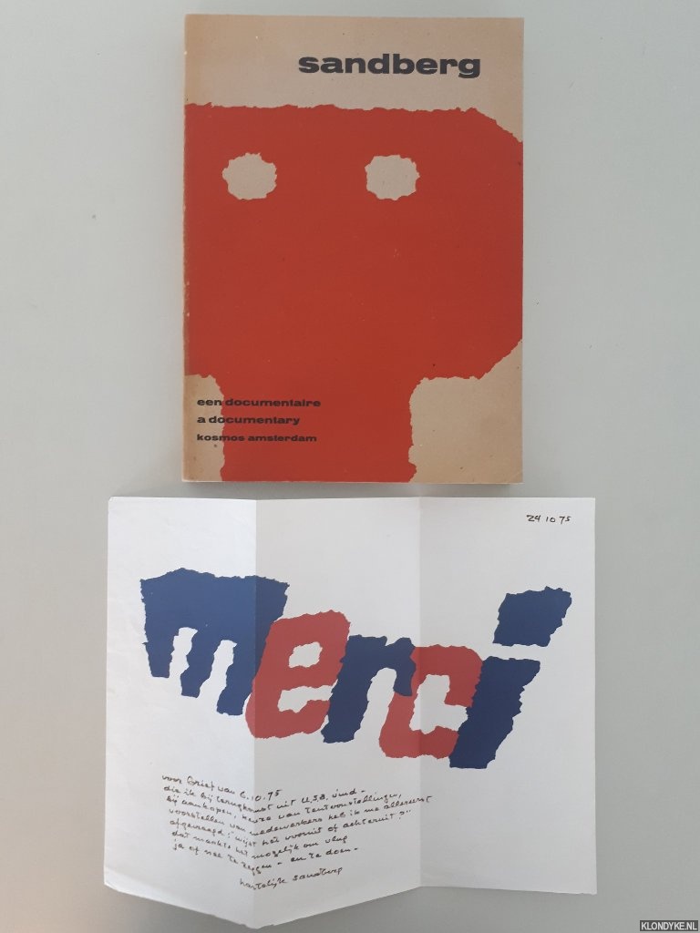 Petersen, Ad & Pieter Brattinga (vormgeving) - Sandberg: een documentaire = a documentary *with SIGNED LETTER*