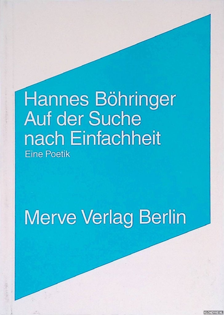 Bhringer, Hannes - Auf der Suche nach Einfachheit: Eine Poetik *SIGNED*