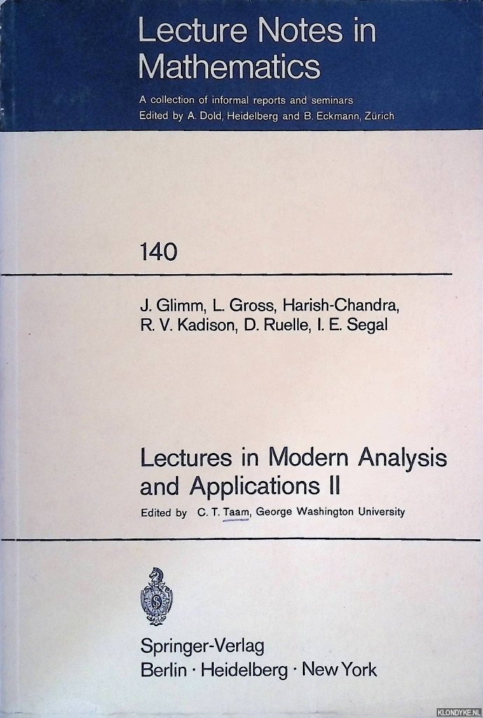 Glimm, J. - and others - Lectures in Modern Analysis and Applications II