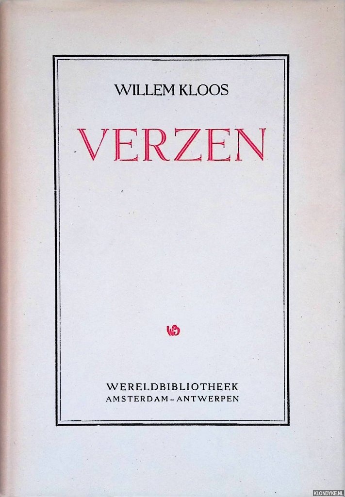 Kloos, Willem - Verzen: definitieve tekst