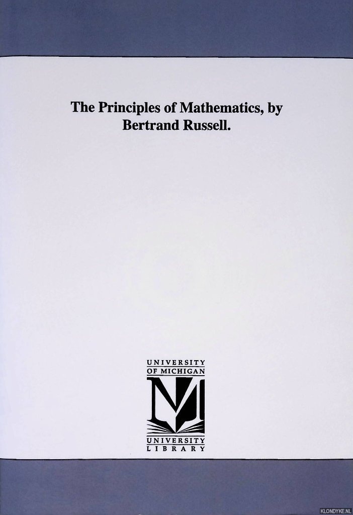 Russell, Bertrand - The Principles Of Mathematics