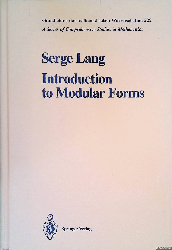 Lang, Serge - Introduction to Modular Forms
