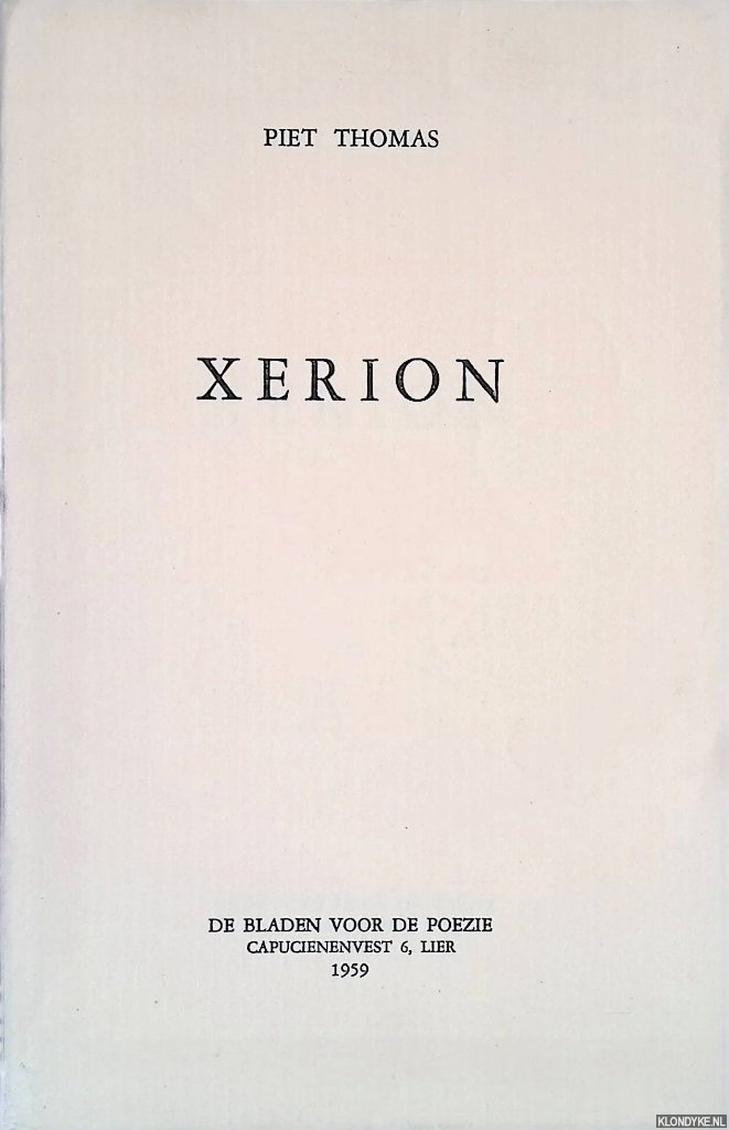 Thomas, Piet - Xerion