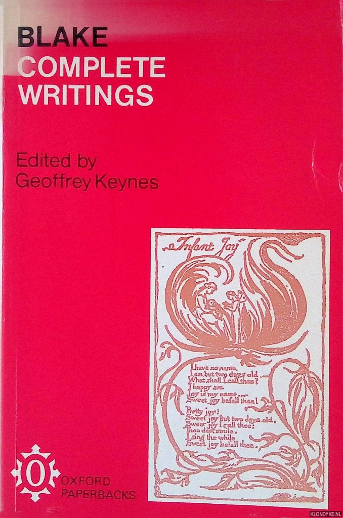 Blake, William & Geoffrey Keynes (editor) - Blake Complete Writings with variant readings