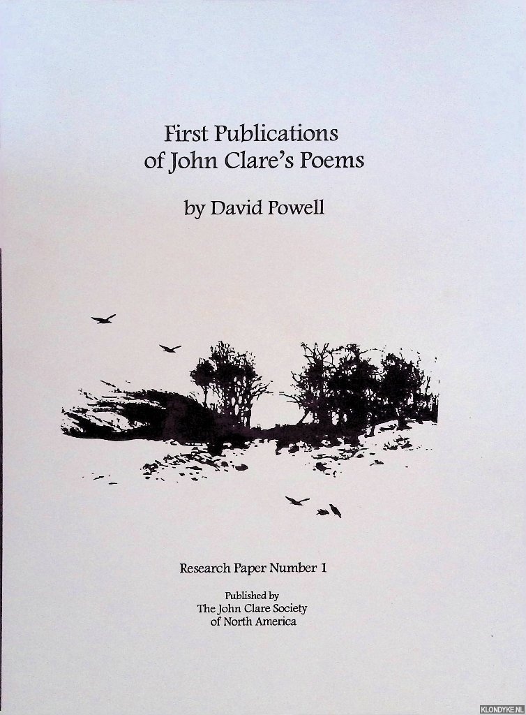 McKusick, James C. (editor) - First Publications of John Clare's Poems