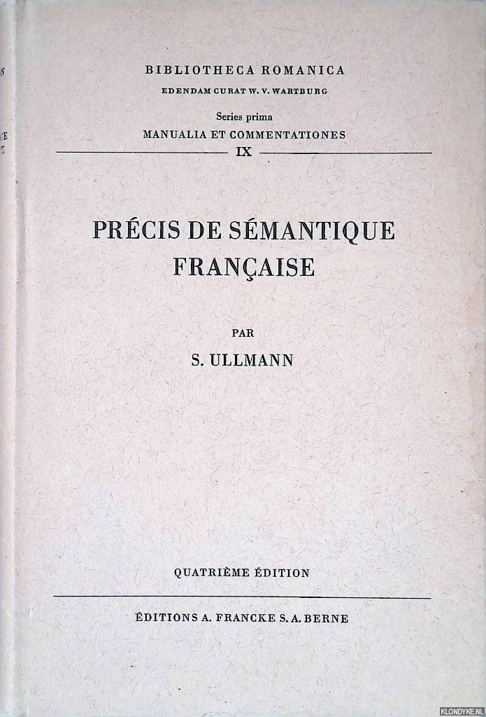Ullmann, S. - Prcis de smantique Francaise