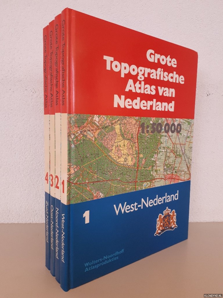 Geudeke, P.W. - en anderen - Grote topografische atlas van Nederland 1:50.000 (4 delen)