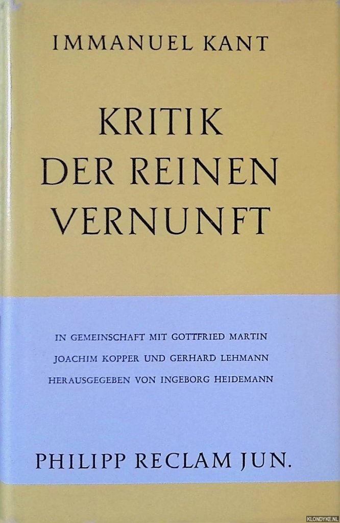 Kant, Immanuel - Kritik der reinen Vernuft
