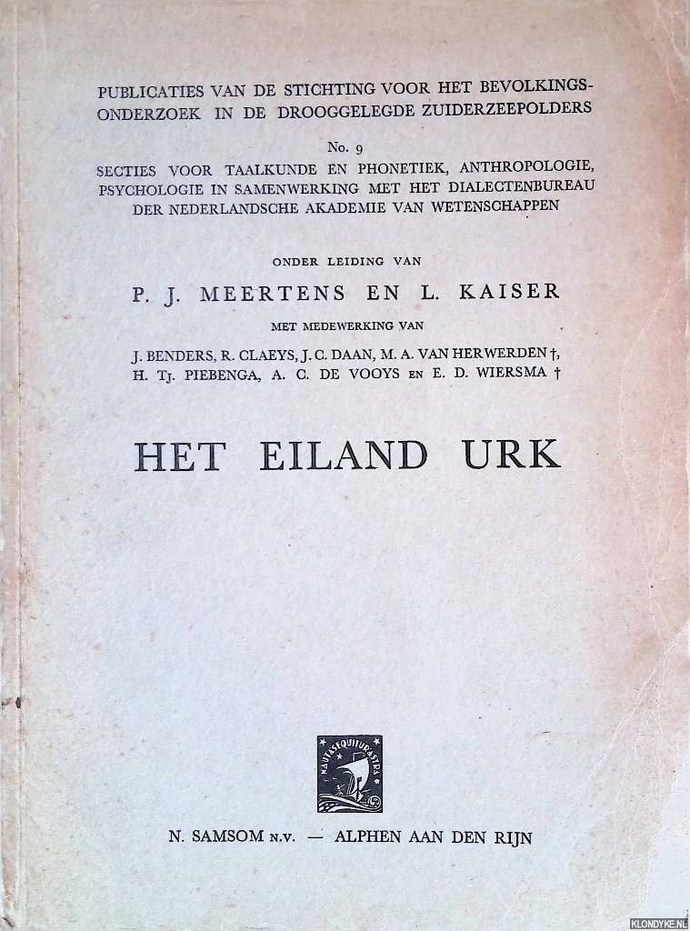 Meertens, P.J. & L. Kaiser (redactie) - Het eiland Urk