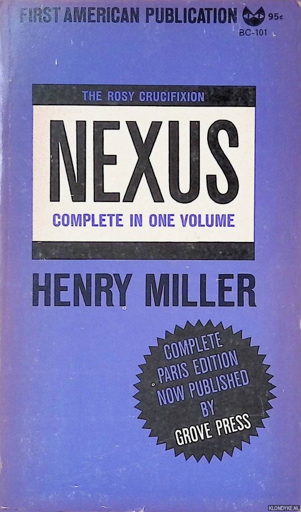 Miller, Henry - Nexus: The Rosy Crucifixion: Book Three - First printing