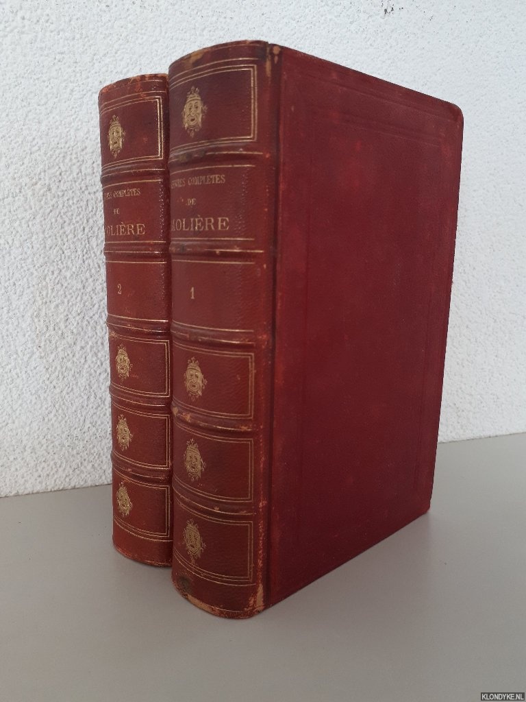 Molire - Oeuvres compltes de Molire - Nouvelle dition - La seule complte en 2 volumes in-12 - orne de 10 Portraits en pied coloris