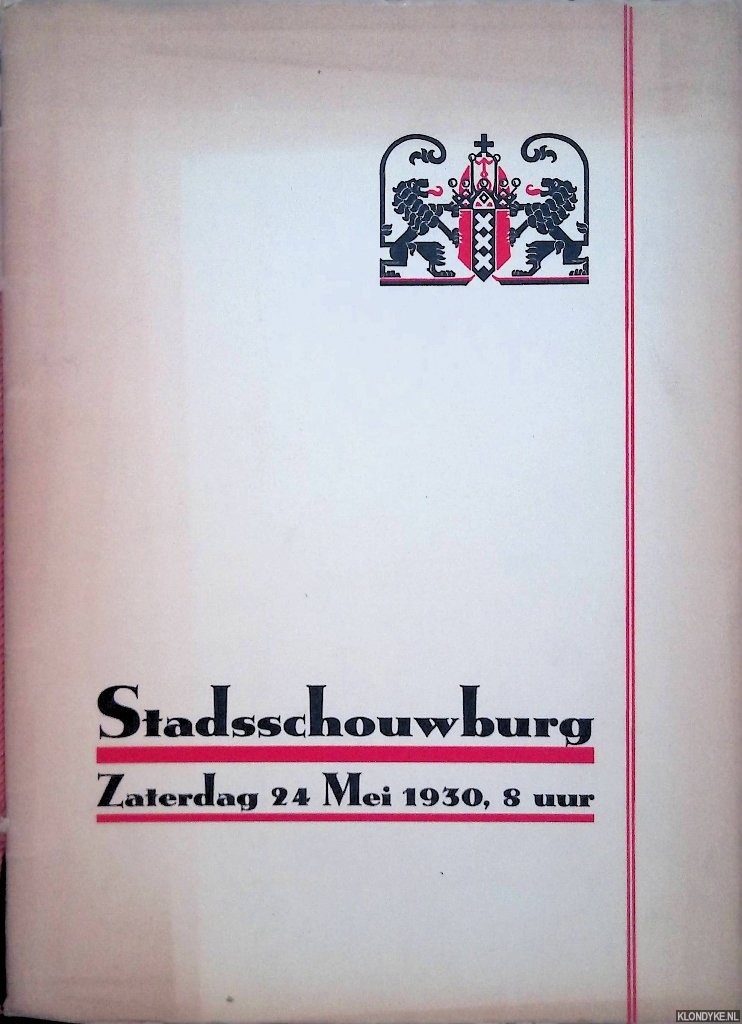Dumas Fils, Alex (blijspel in vier bedrijven door)) - Stadsschouwburg: Zaterdag 24 Mei 1930, 8 uur: Programma: Een Huwelijk onder Lodewijk XV