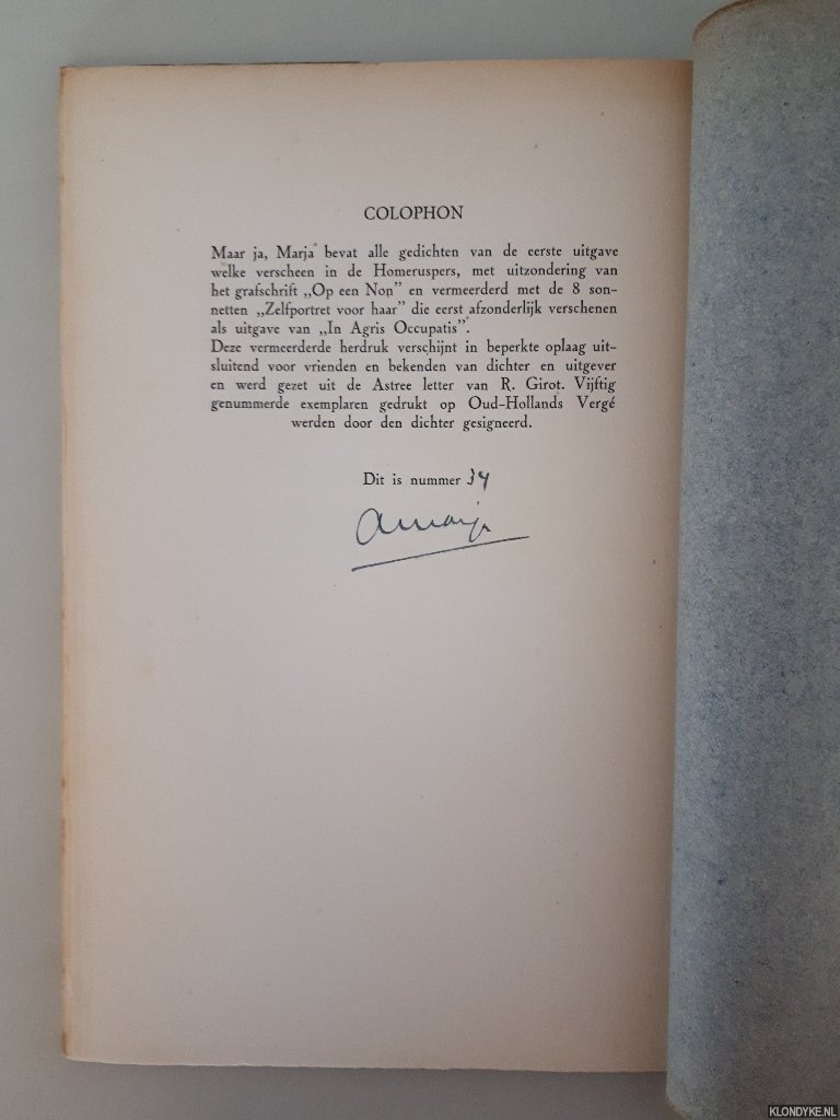 Marja, A. - Waar ik ook ga *GESIGNEERD*
