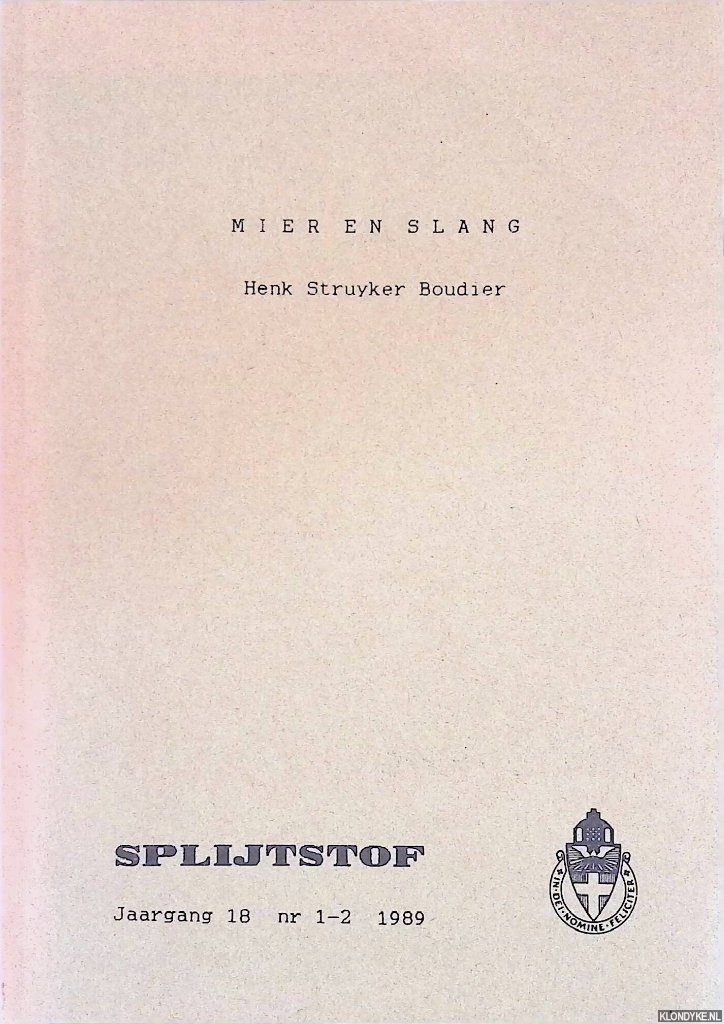 Struyker Boudier, Henk - Mier en slang: Correspondentie van F. J. J. Buytendijk met Erich Wasmann S. J.