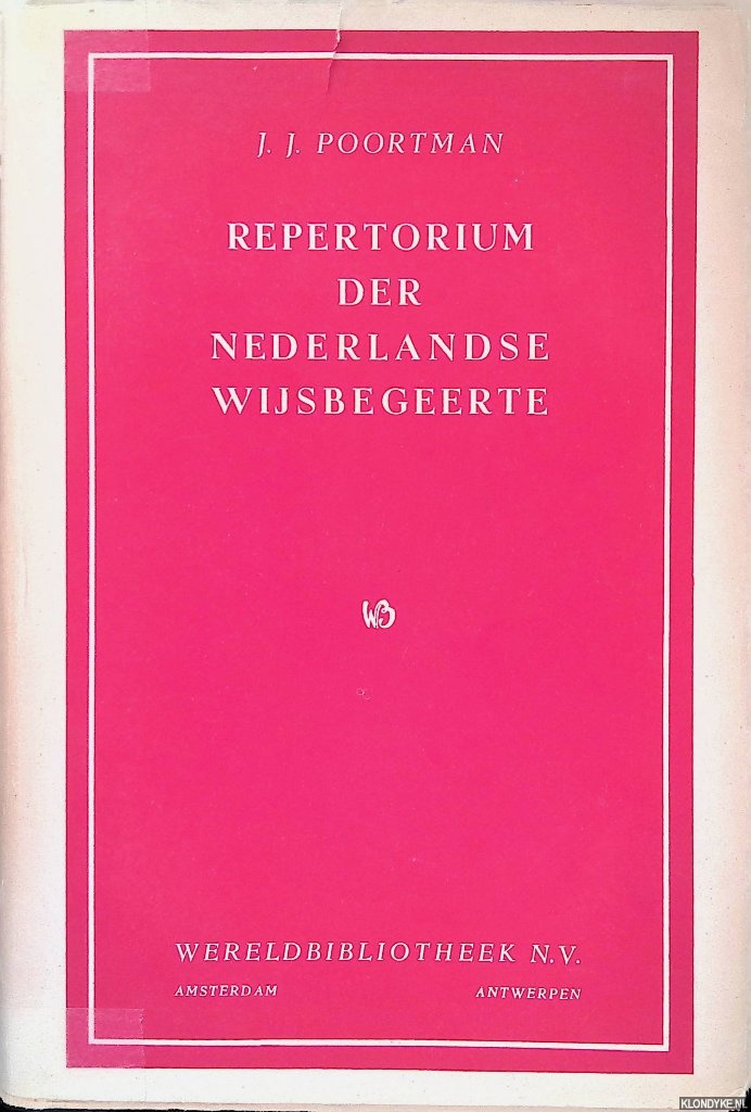 Poortman, J.J. - Repertorium der Nederlandse Wijsbegeerte
