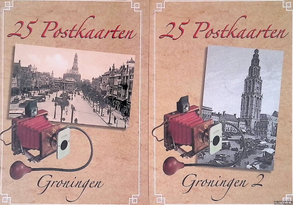 Prentbriefkaarten - 25 postkaarten: Groningen; 25 postkaarten: Groningen 2 (2 delen)