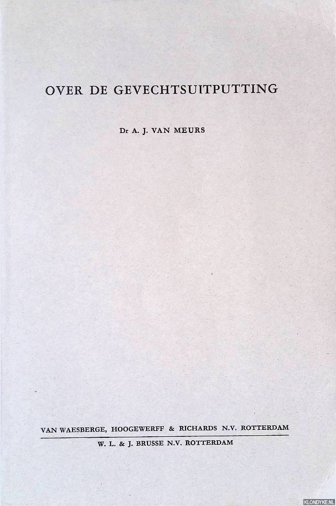 Meurs, A.J. van - Over de gevechtsuitputting