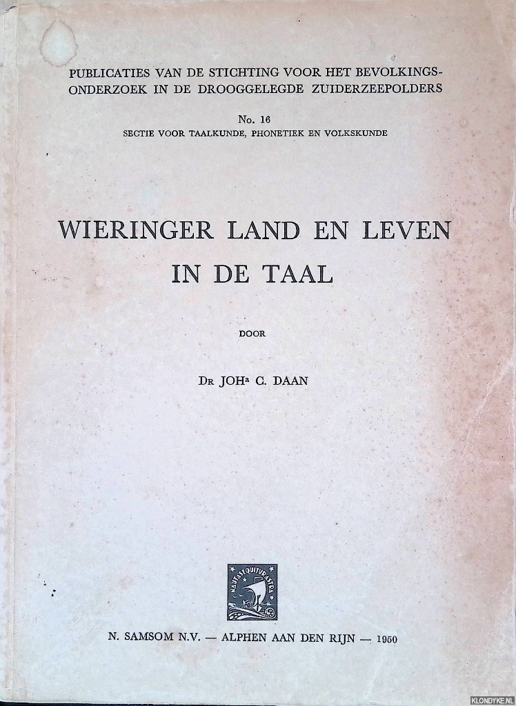 Daan, Jo - Wieringer land en leven in de taal
