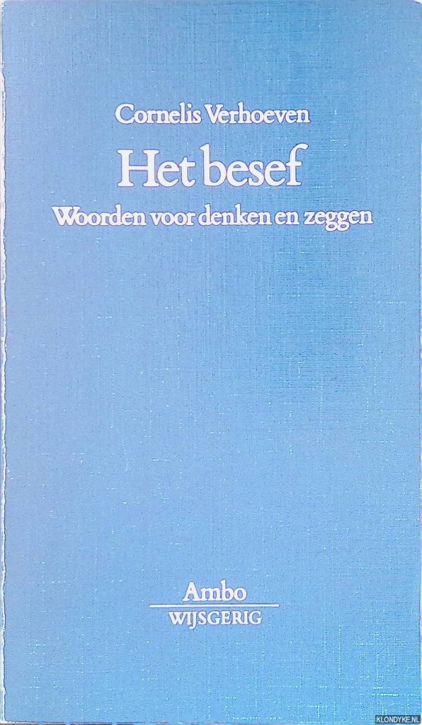 Verhoeven, Cornelis - Het besef: Woorden voor denken en zeggen